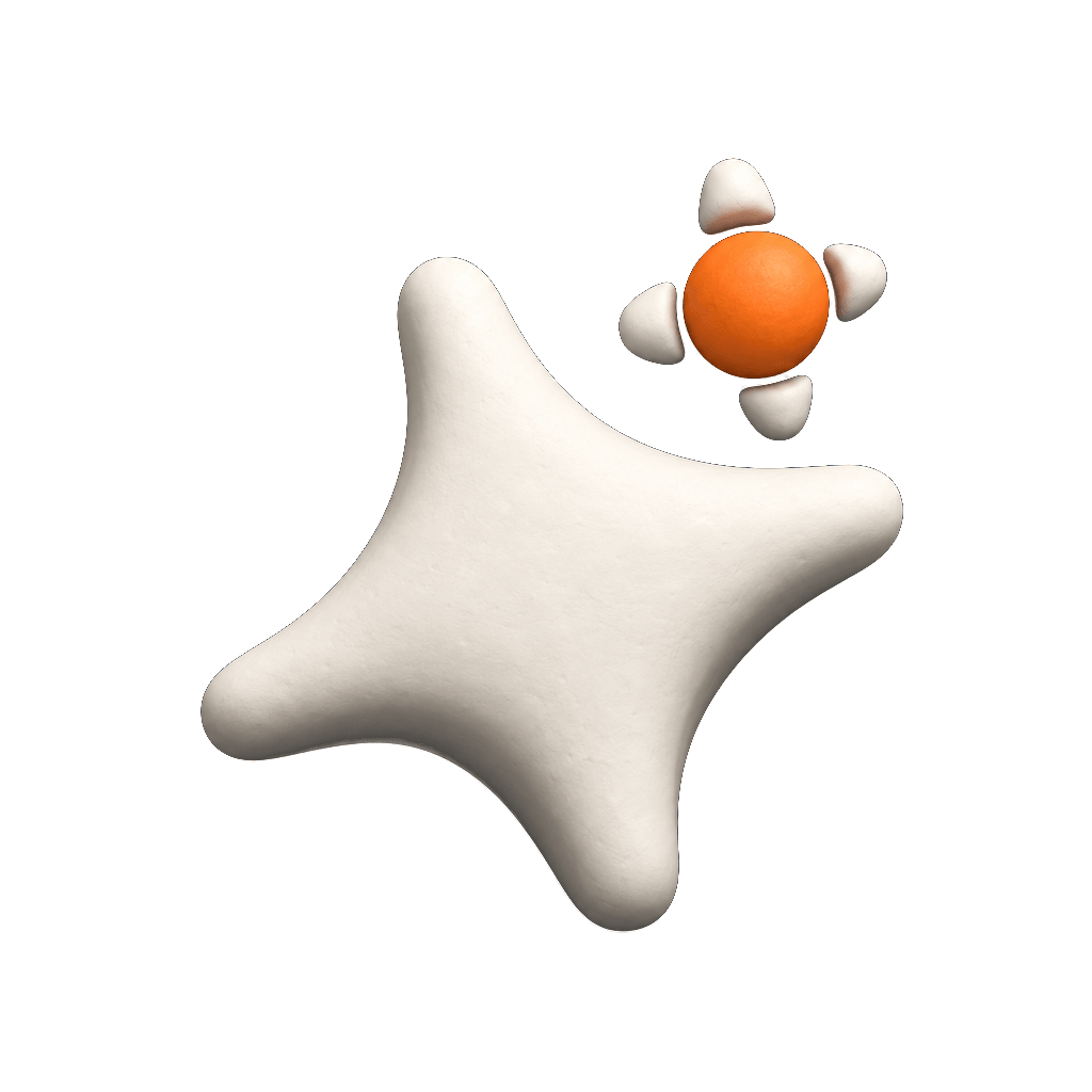 Chispa en volumen: arcilla mate con la esfera naranja