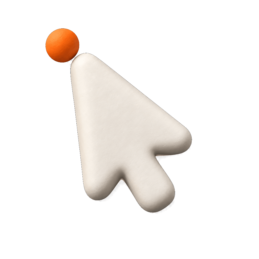 Cursor en volumen: arcilla mate con la esfera naranja