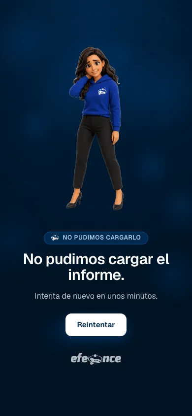 Informe live en móvil: Estado 502. No se pudo cargar.