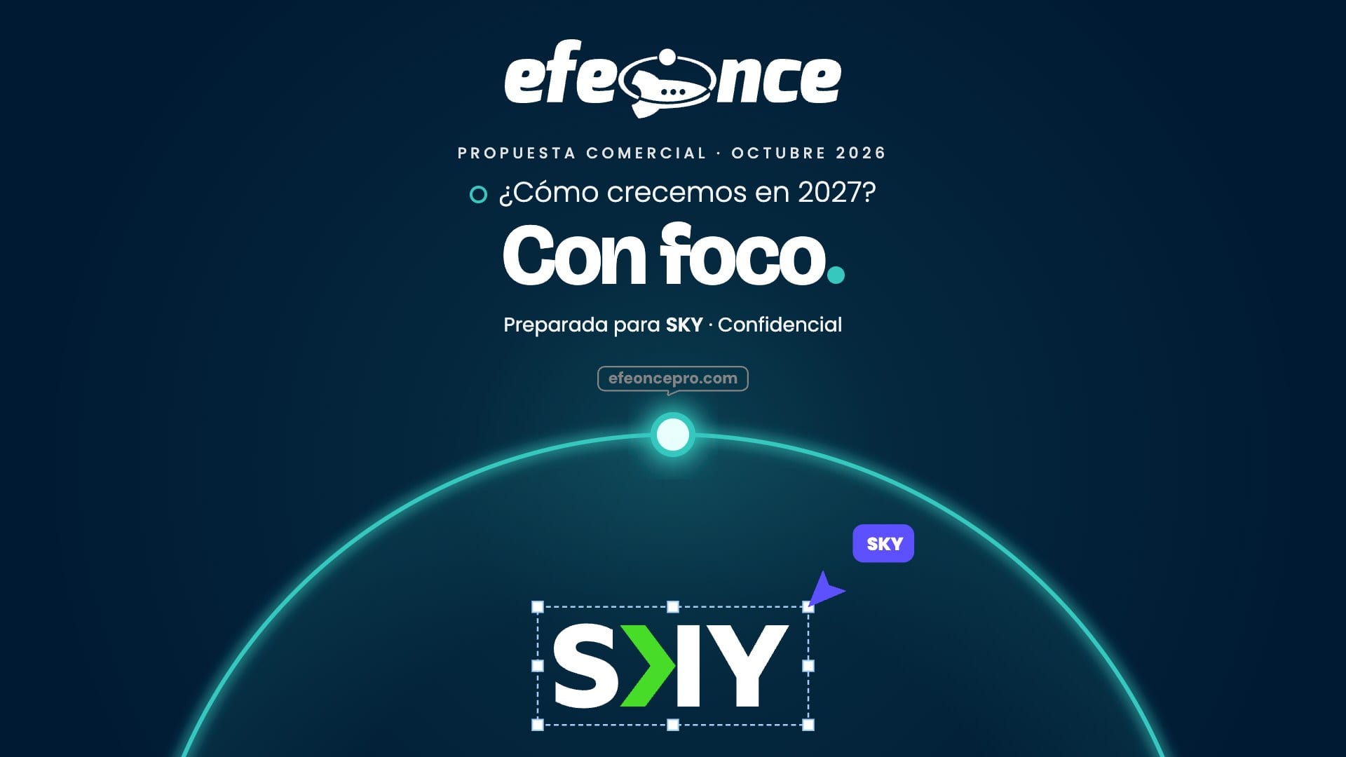 Referencia aprobada: Portada de propuesta sin foto · la órbita sale como el sol con SKY dentro (ejemplo)
