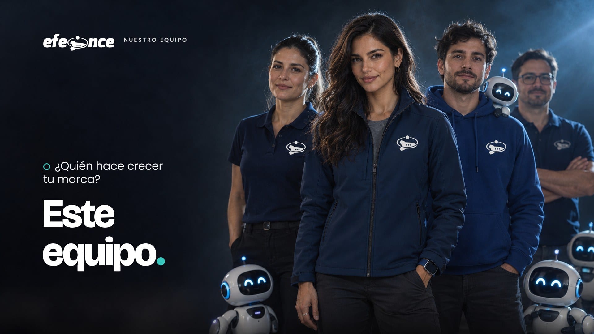 Referencia aprobada: Sección de cine · abre el equipo («¿Quién hace crecer tu marca? Este equipo.»)